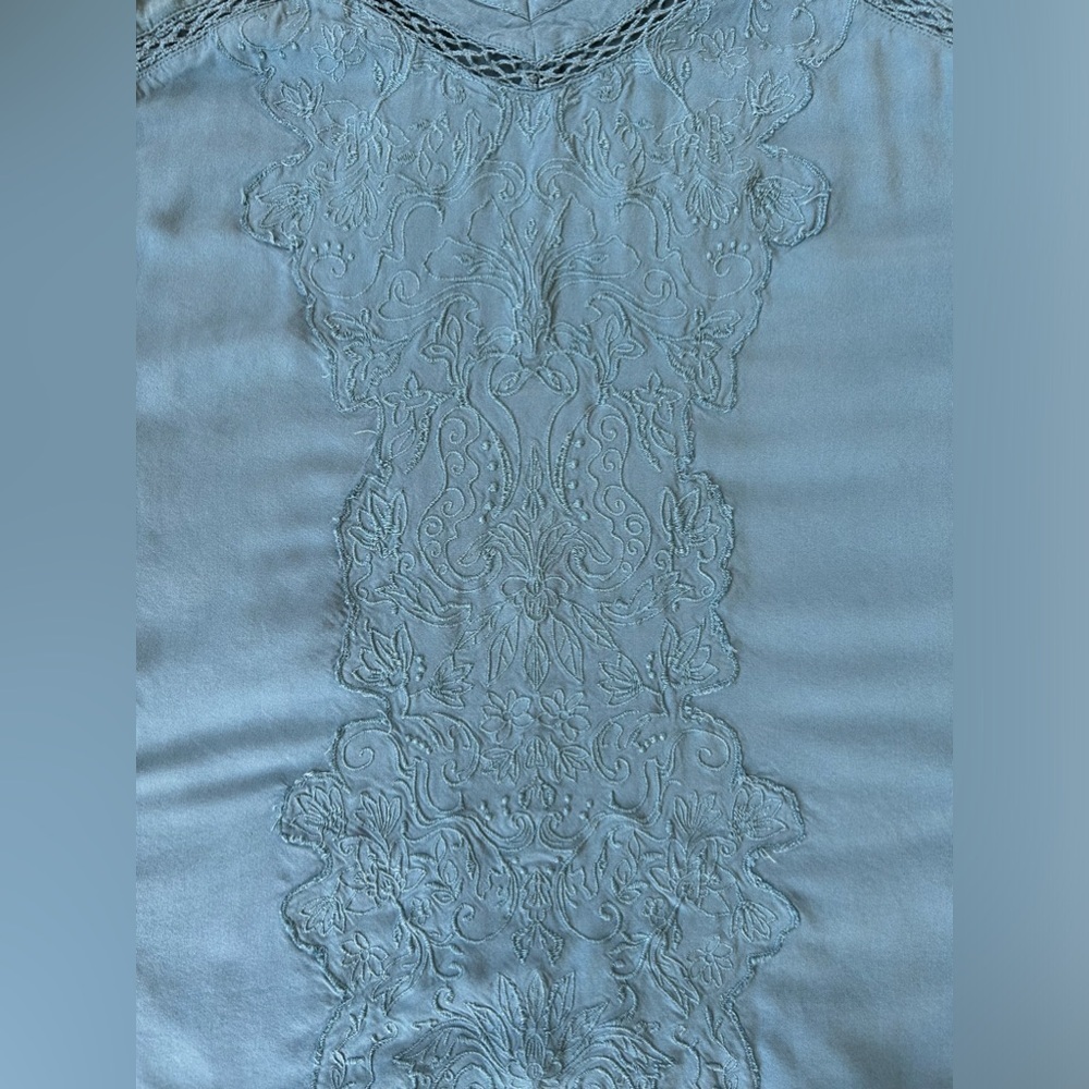 Gloria Vanderbilt Womens Aqua Short Sleeve Top Size XXL♥️5/25$ - Picture 3 of 8